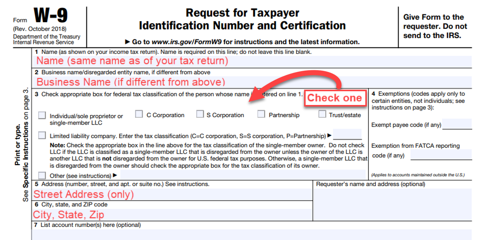 W9 Blank Form To Print