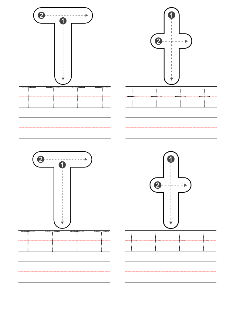 Letter T Printable Worksheets