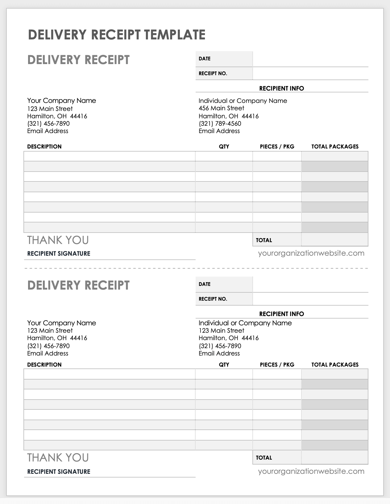 Printable Proof Of Delivery Template Word