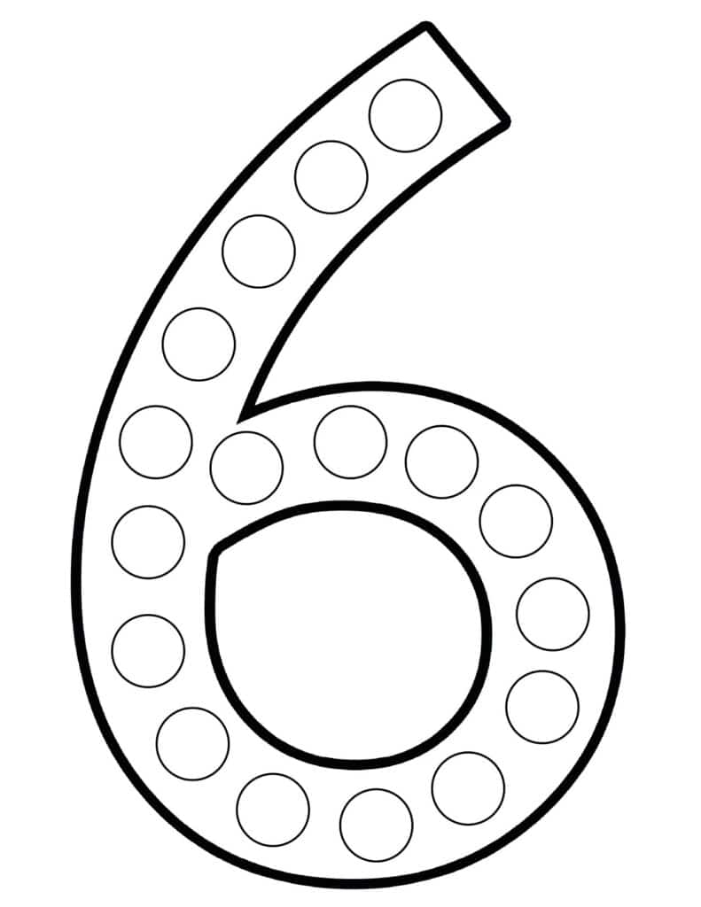 Free Printable Number 6