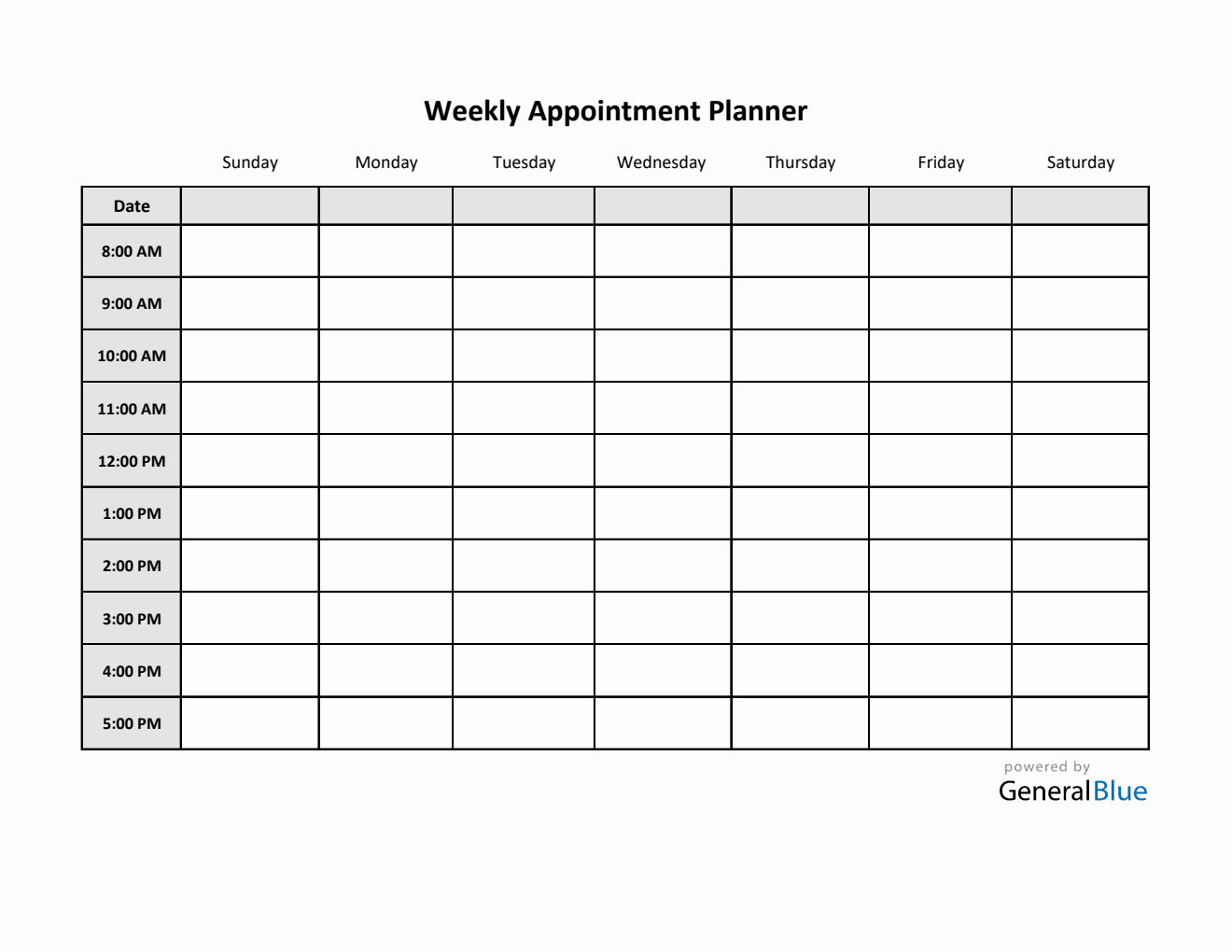 Appointment Template Printable