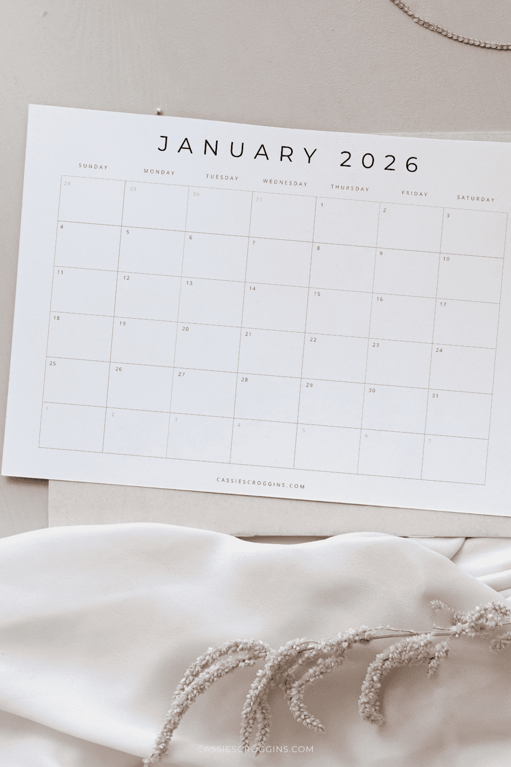 Printable And Editable Monthly Calendar 2026