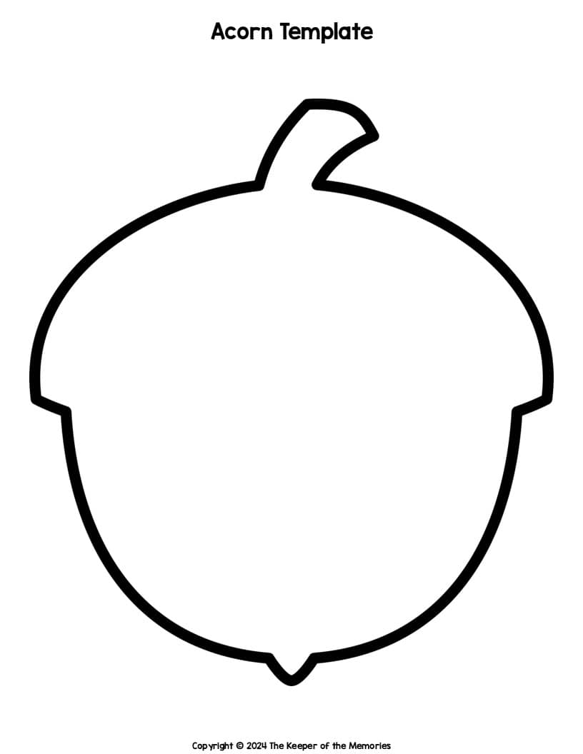 Free Printable Acorn Template The Keeper Of The Memories