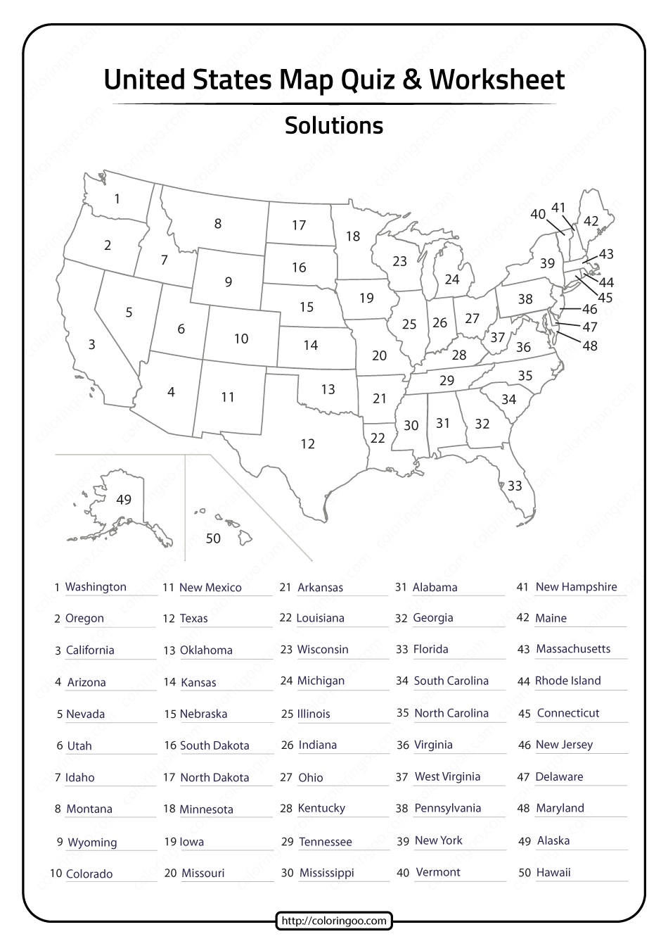 Free Printable Blank Map Of The United States Worksheets 