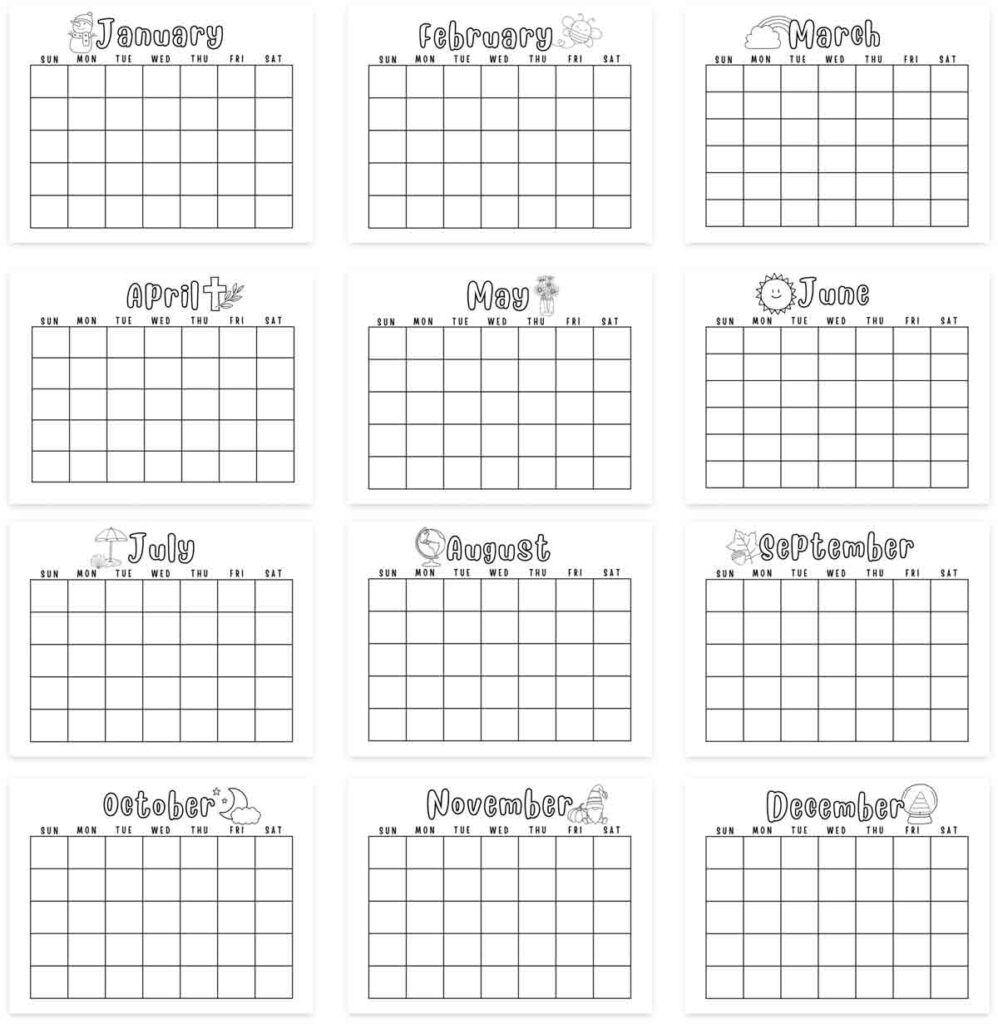 Free Printable Calendar For Kids Dated And Undated 2024 2025 