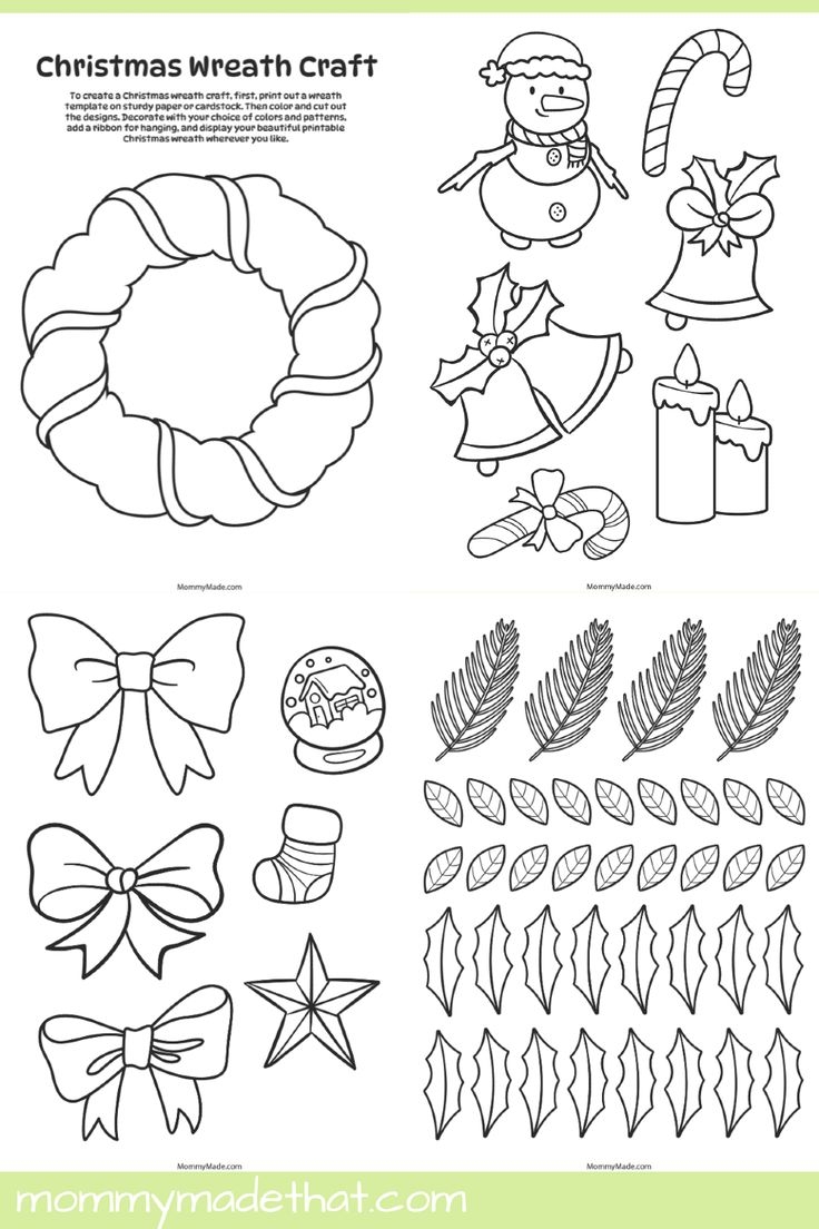 Free Printable Christmas Wreath Craft Easy For Kids Christmas
