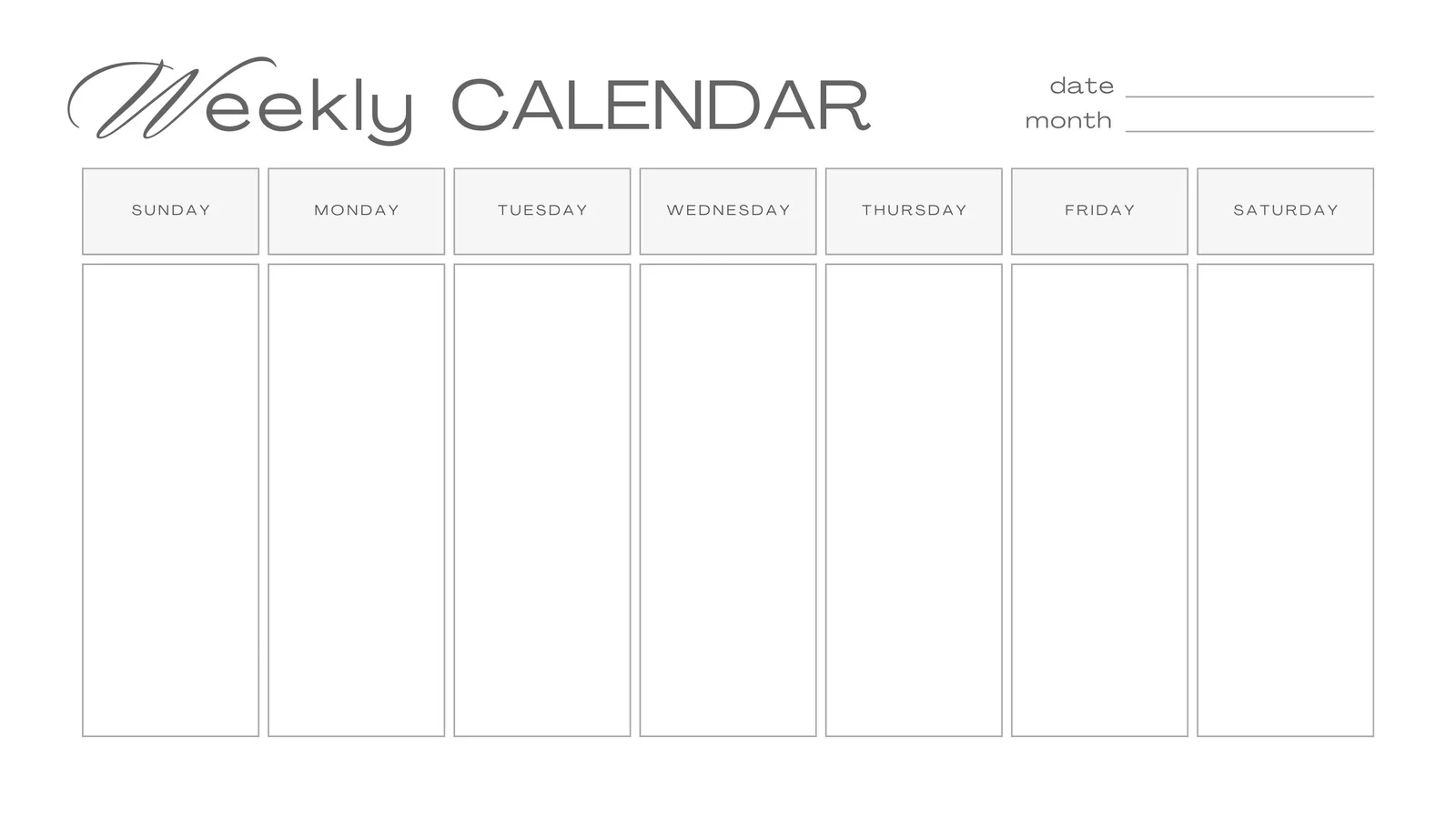 Free Printable Blank Calendar Page
