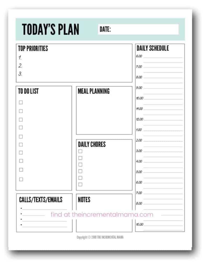 Day Planner Pages Free Printable