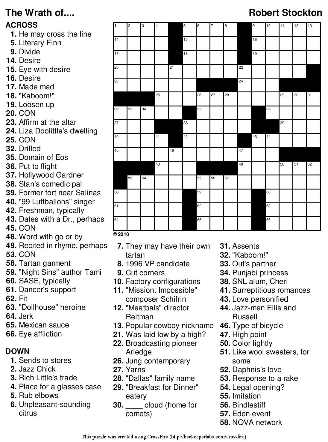 Free Printable Easy Crossword Puzzles For Beginners Worksheets 