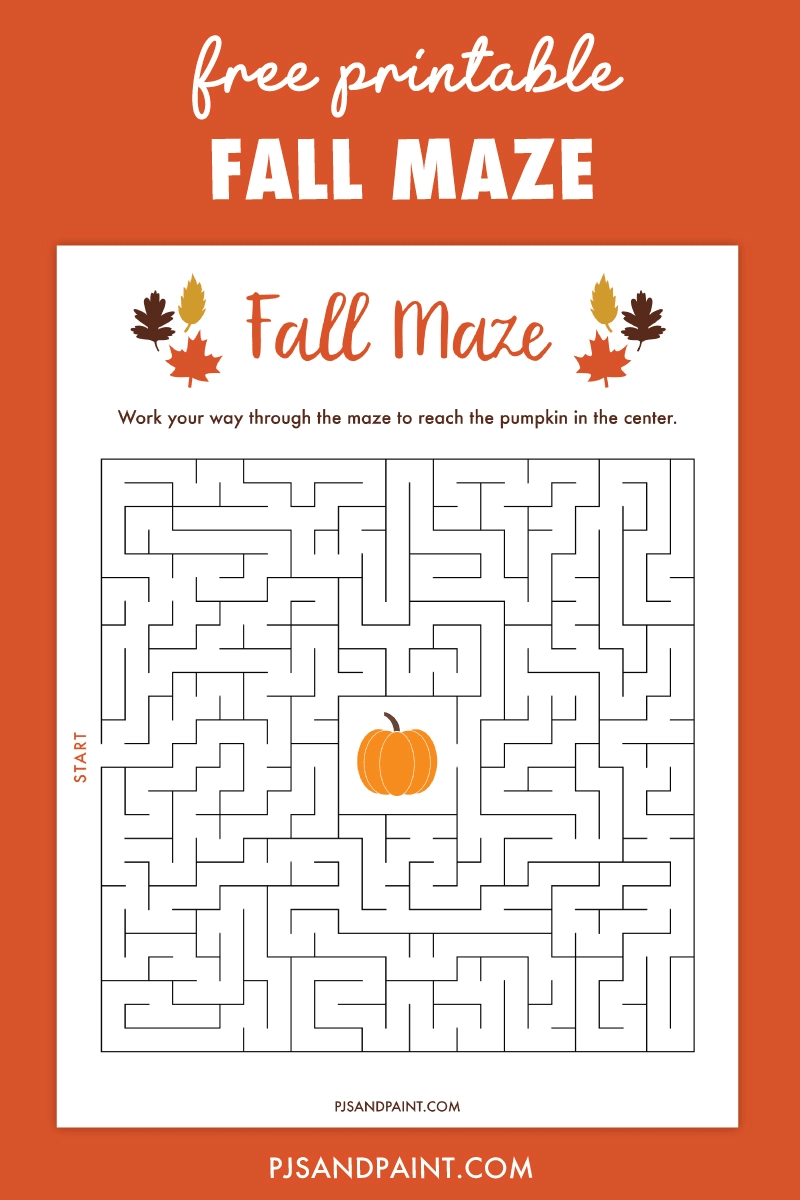Free Printable Fall Maze Pjs And Paint