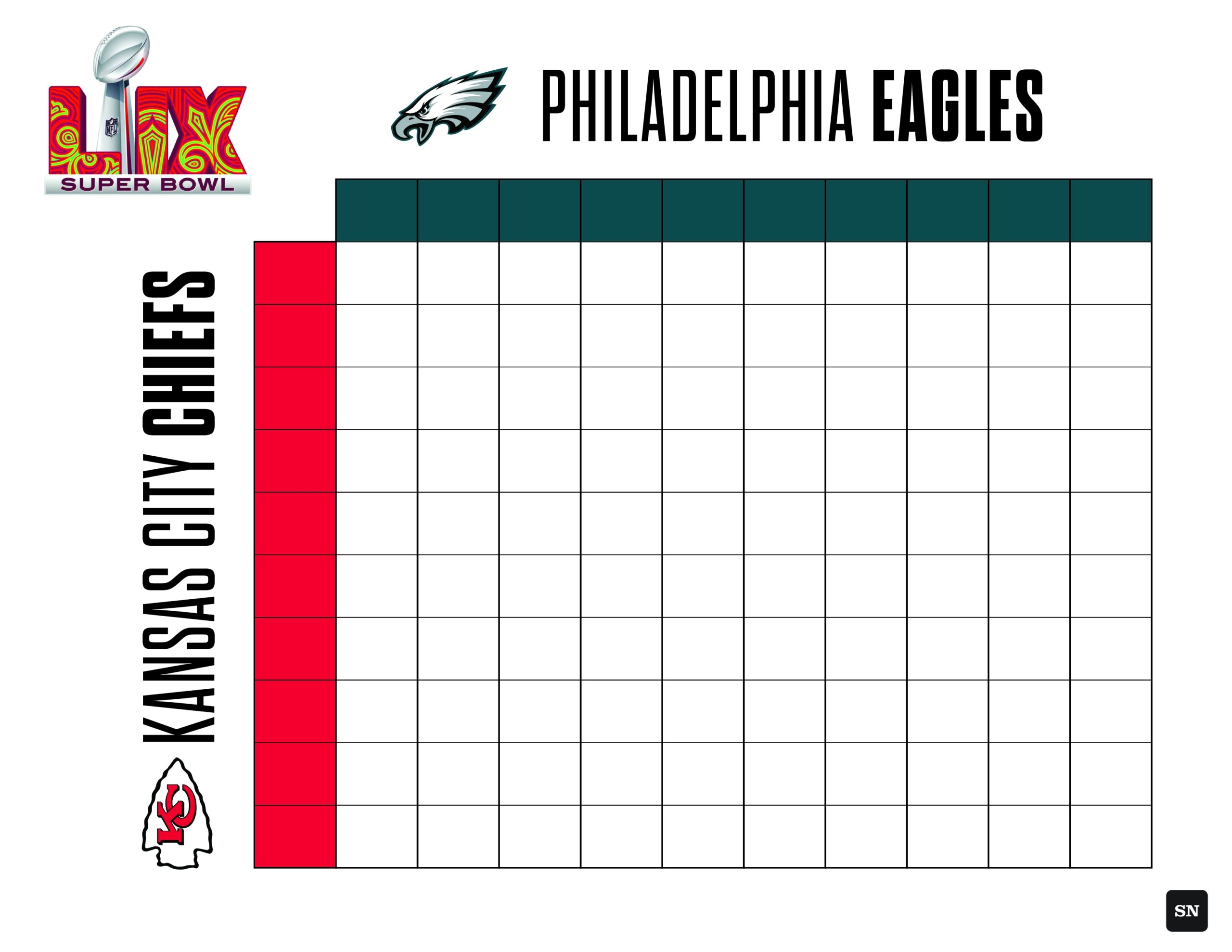 Free Printable Football Square Online Superbowl Pool Bowl Squares 