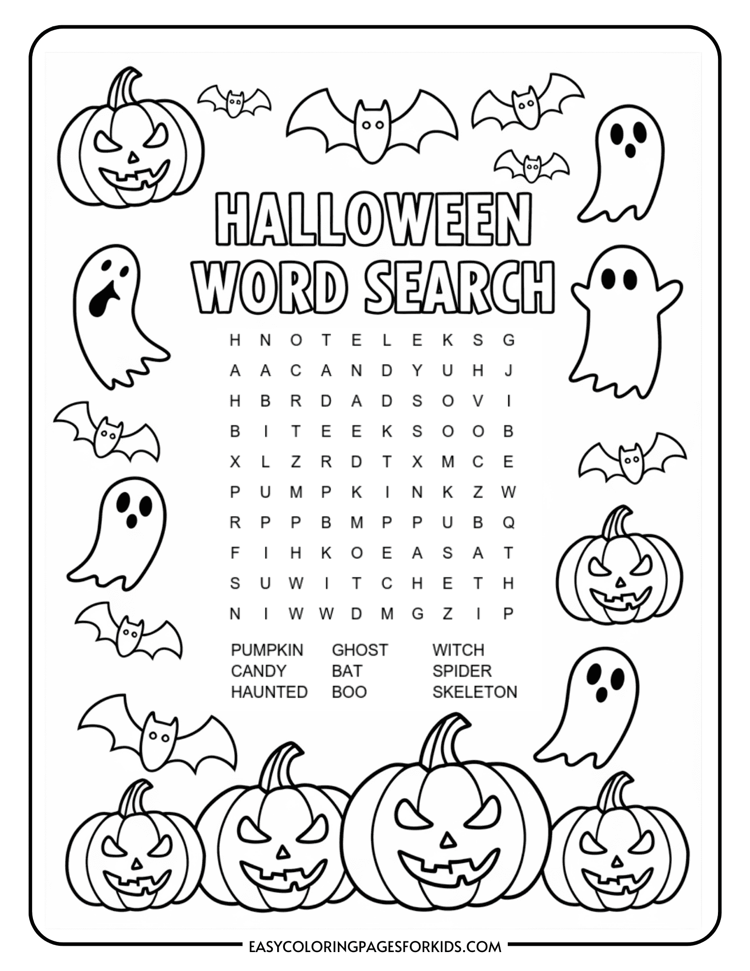 Free Printable Halloween Word Puzzles
