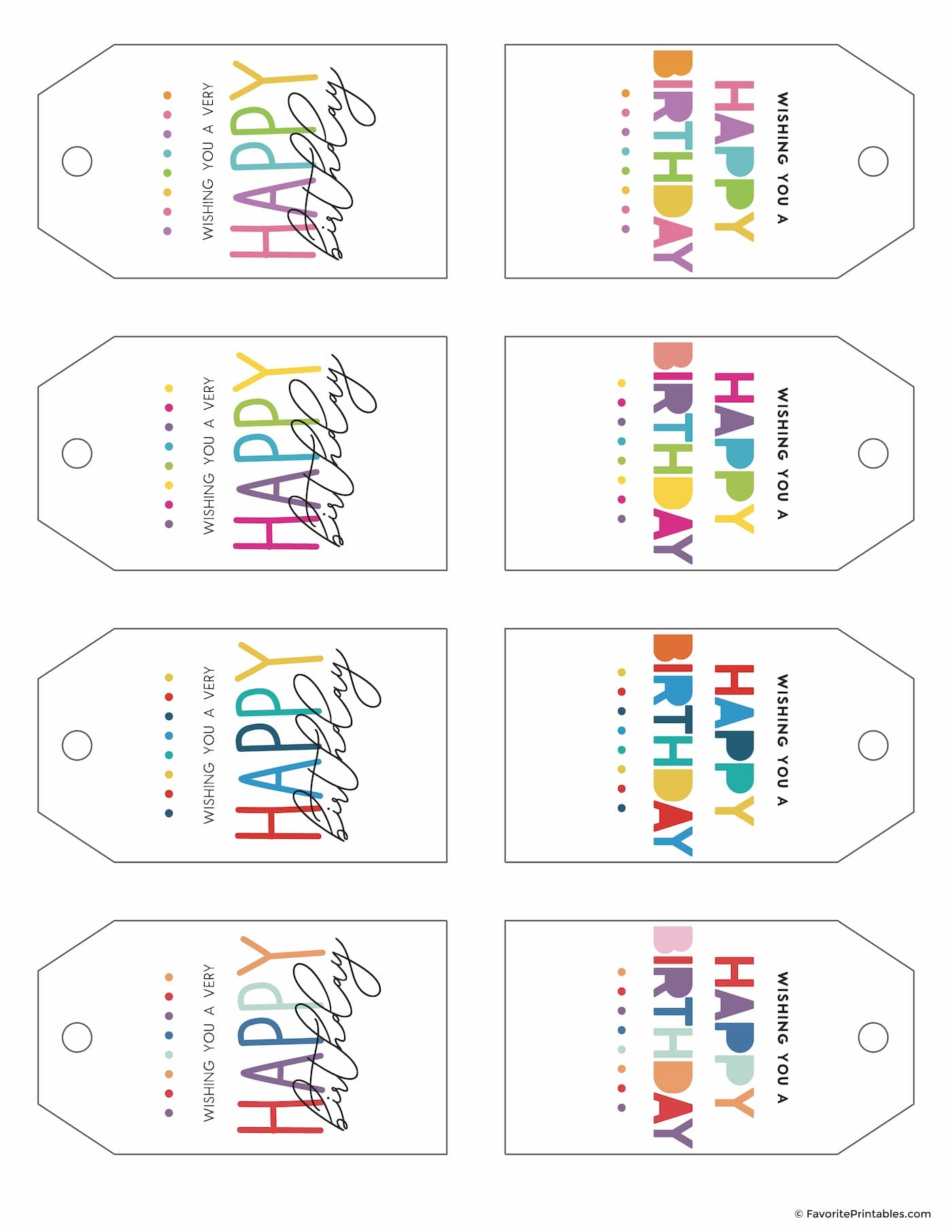 Free Printable Happy Birthday Gift Tags Favorite Printables