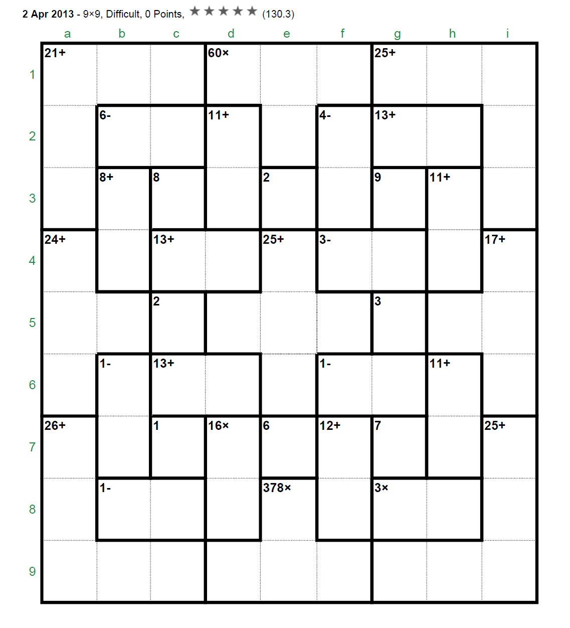 Free Printable Kenken Puzzles Printable