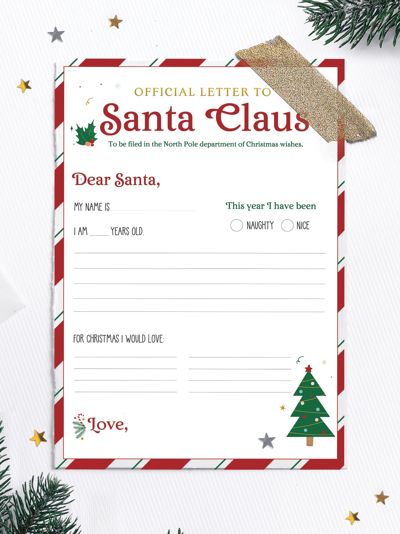 Printable Santa Letter Template