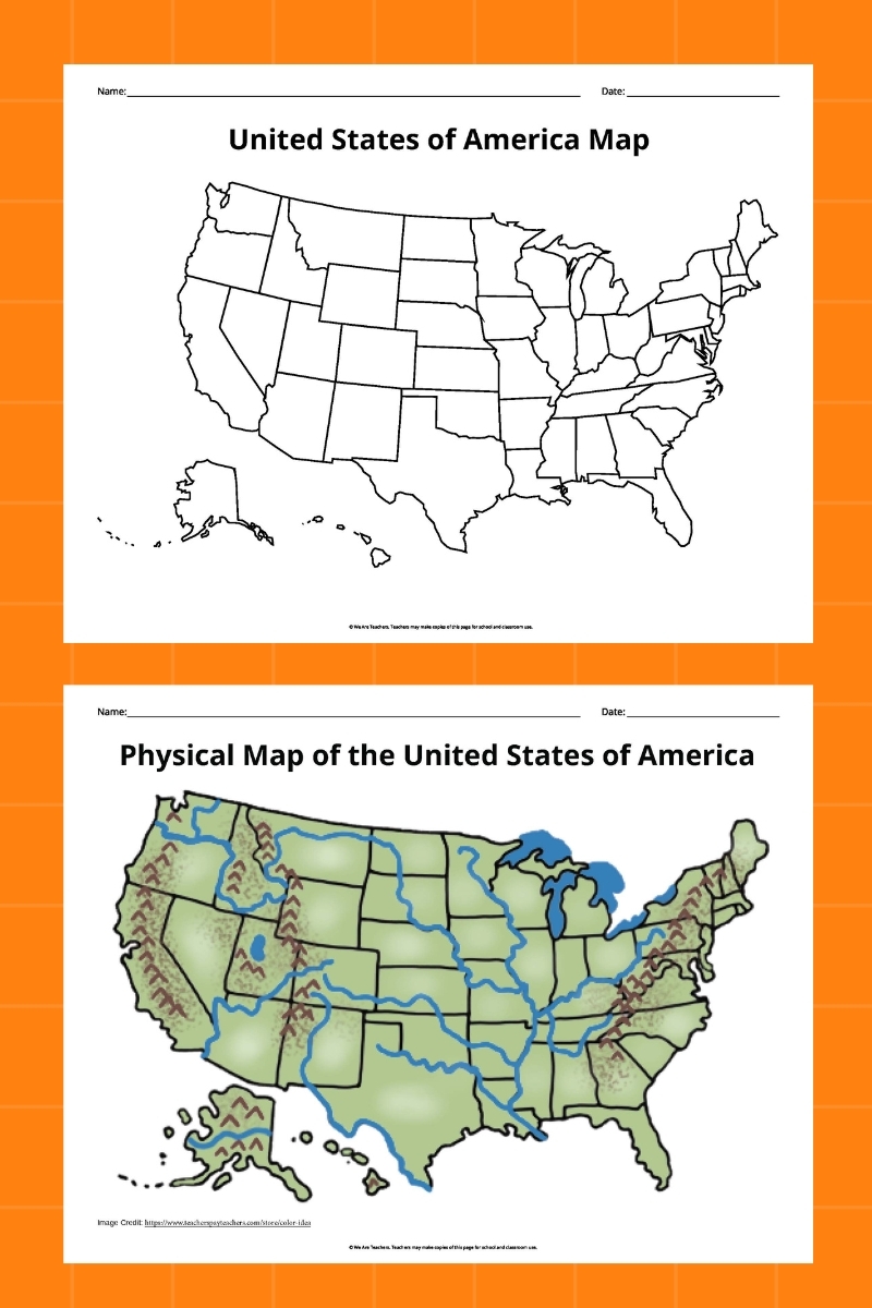 Us States Printable Worksheets