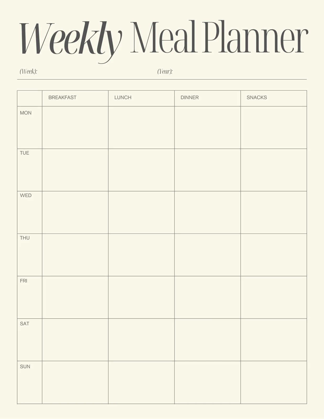 Free Printable Meal Planner Templates To Edit Online Canva