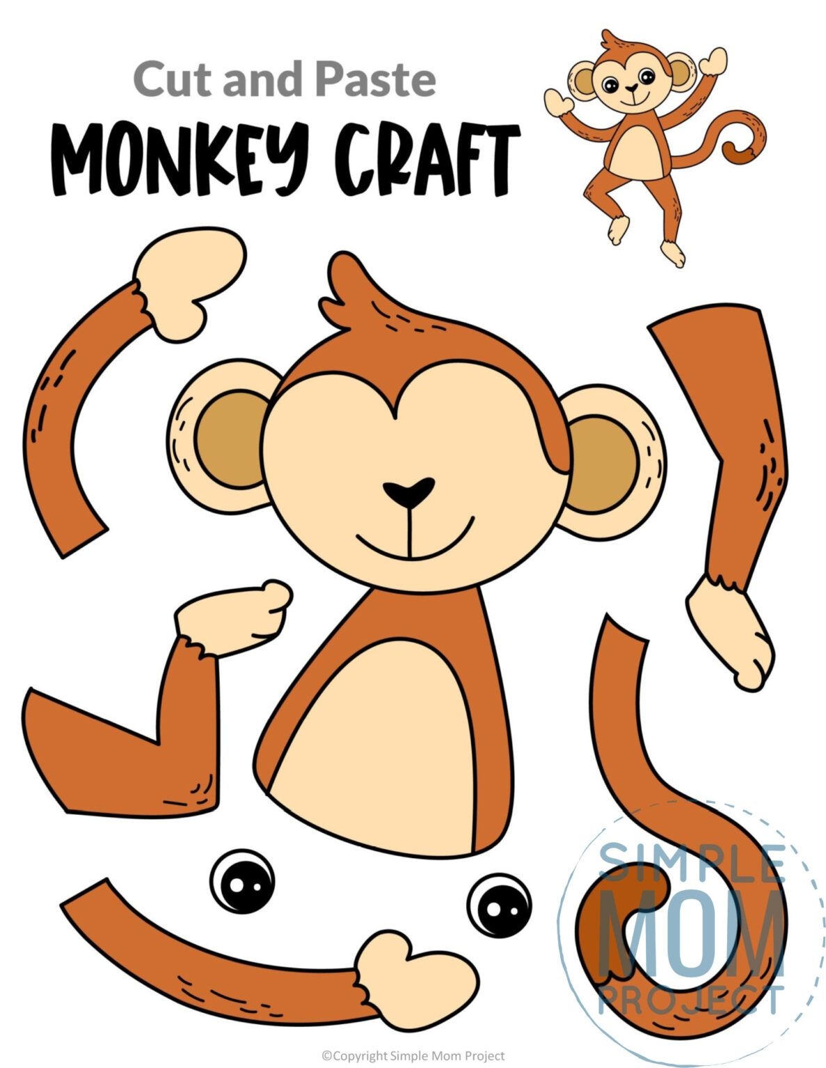 Free Printable Monkey Craft Template