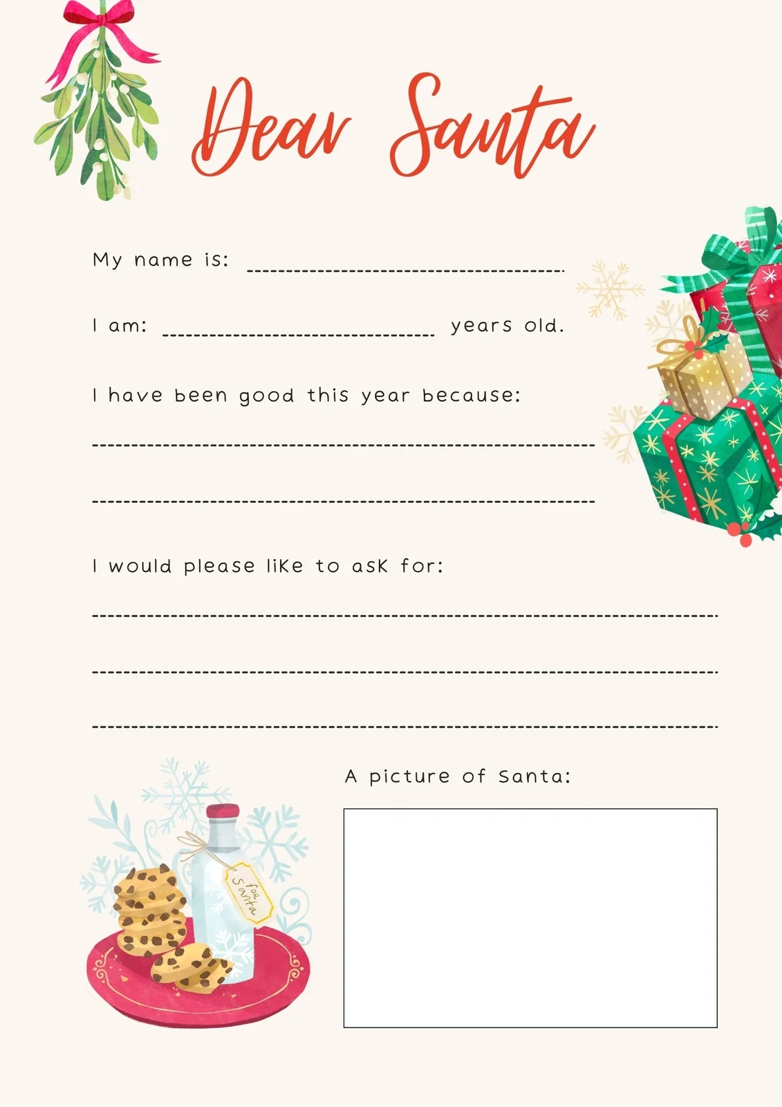 Free Printable Santa Letter Templates You Can Customize Canva