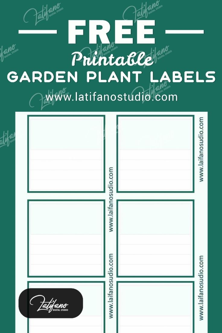 Free Printable Square Garden Plant Labels Template Instant 
