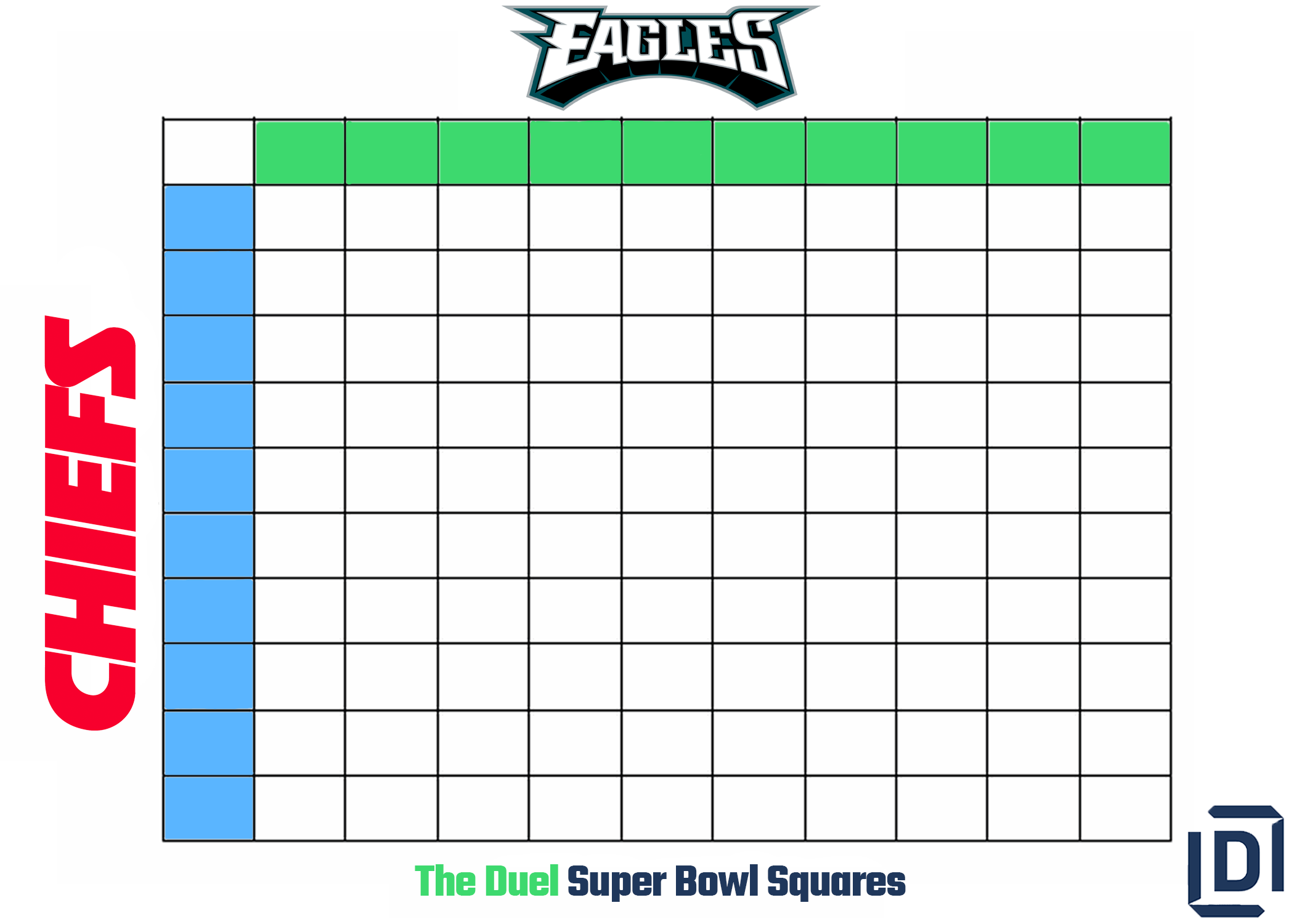 Free Printable Super Bowl Square Template