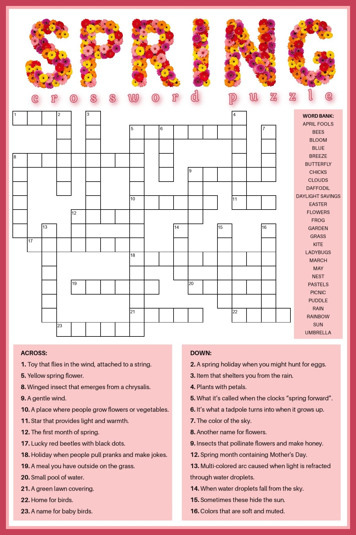 Printable Crossword Puzzles Free