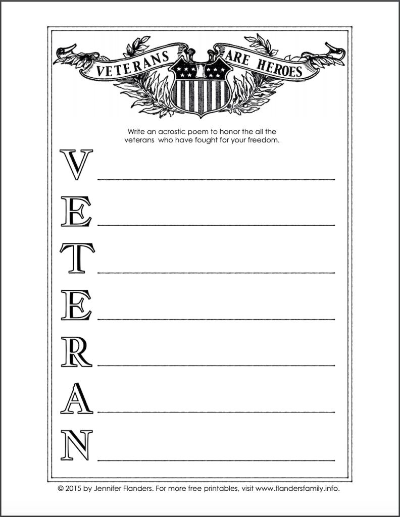 Free Veteran s Day Printables Flanders Family Home Life