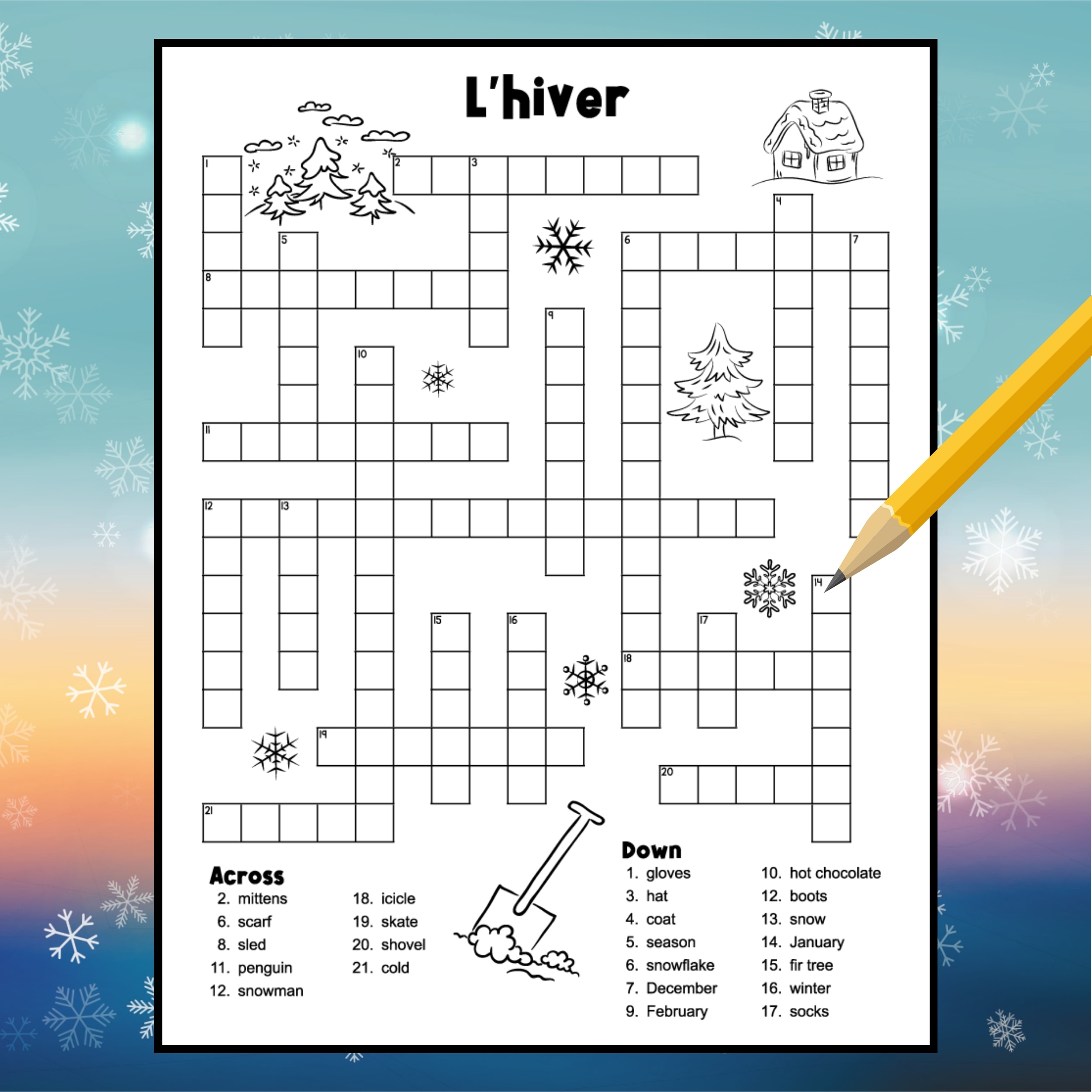 Free Printable French Crossword Puzzles