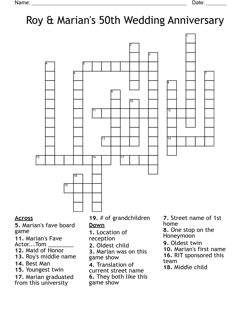 Game Shows Crossword WordMint