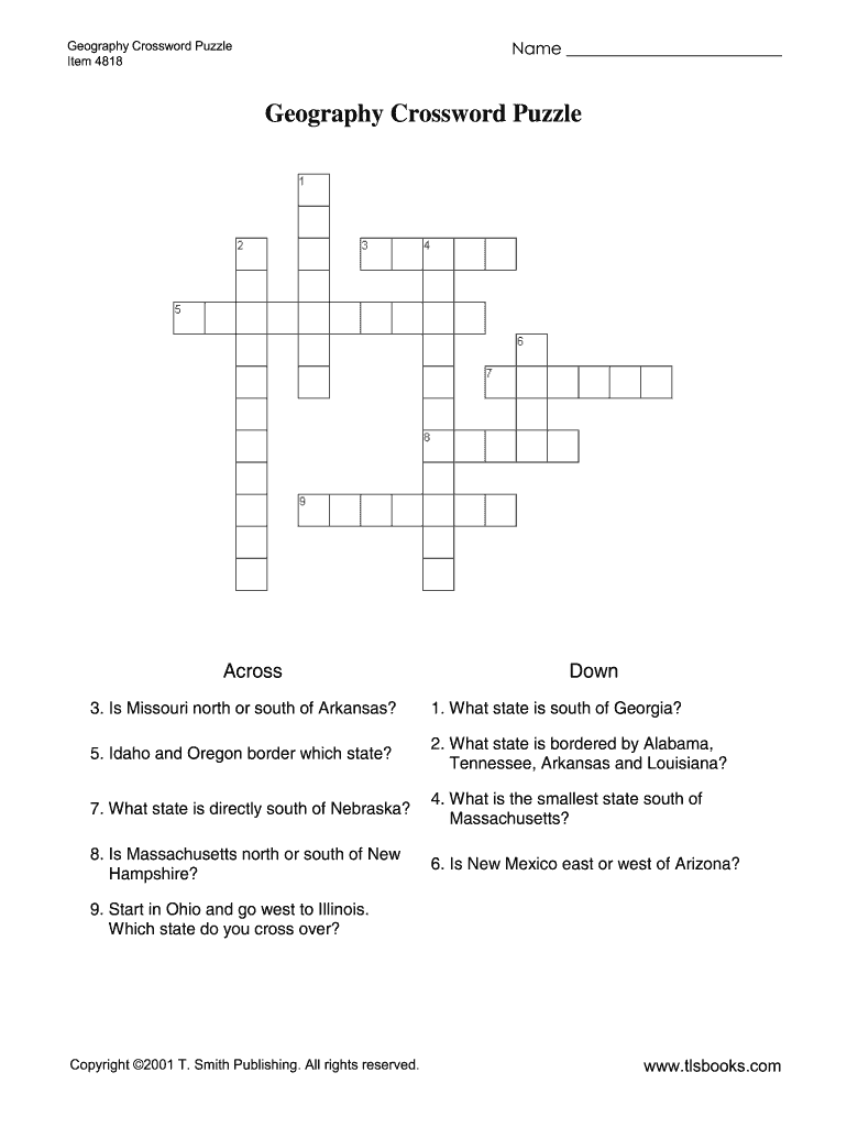 Geography Crossword Printable Fill Out amp Sign Online DocHub