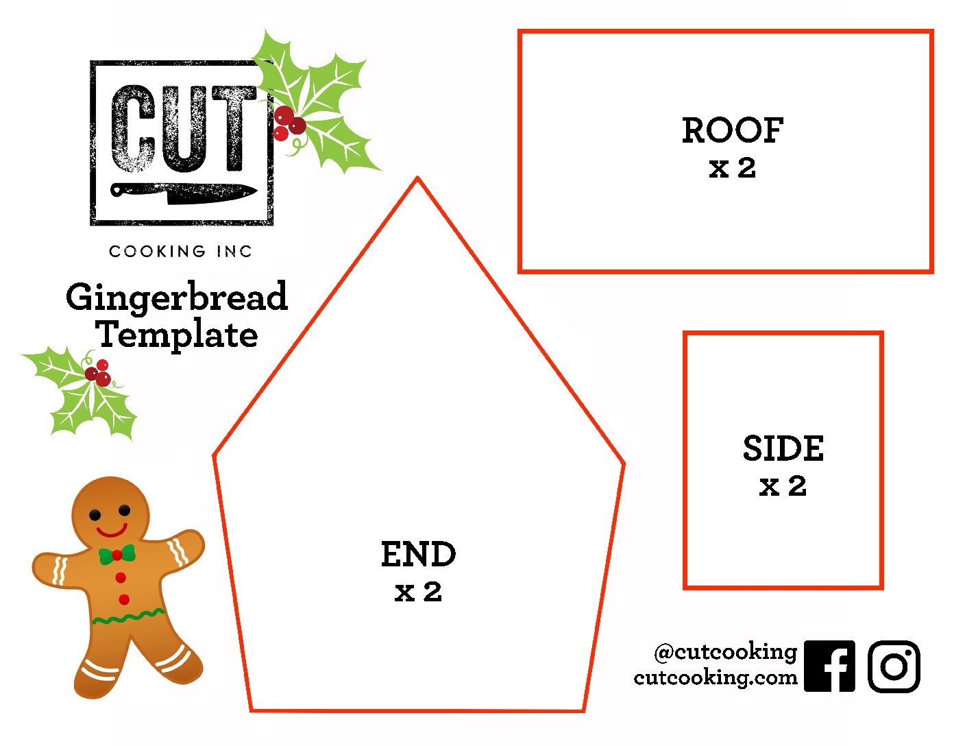 Gingerbread House Template Printable