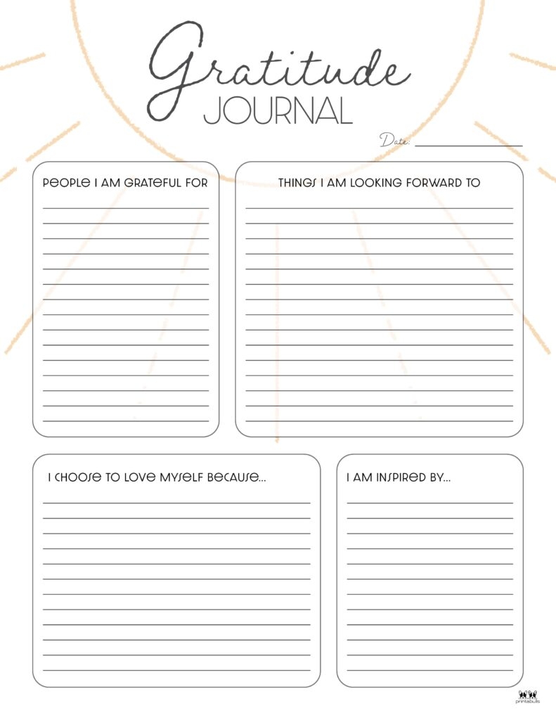 Free Printable Gratitude Journal Worksheets