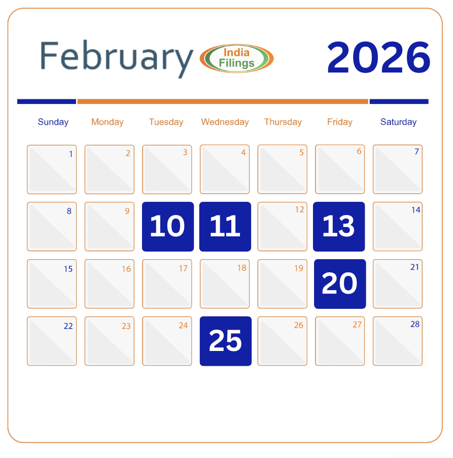 GST Calender 2025 Important GST Dates IndiaFilings