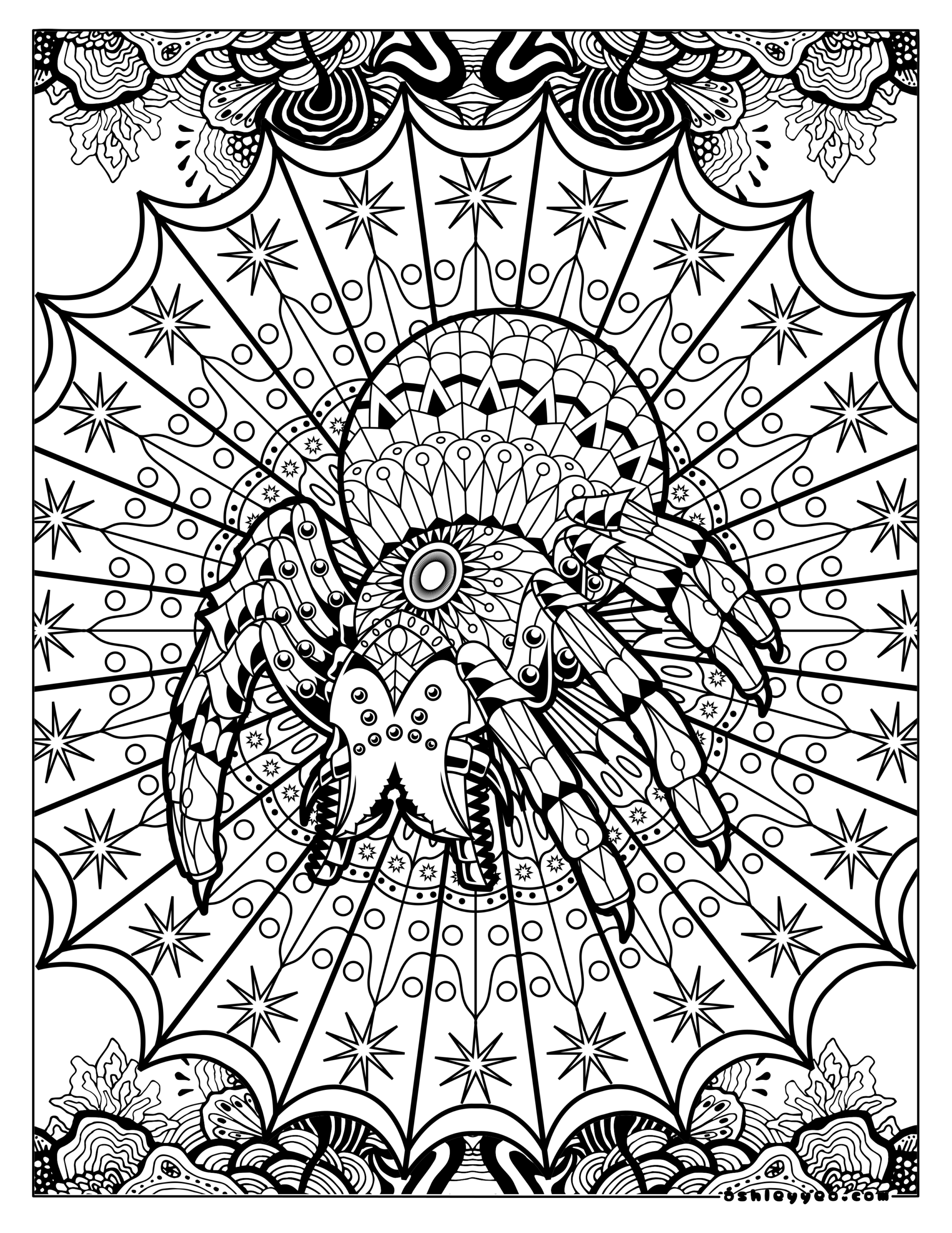 Halloween Mandala Coloring Pages For Kids And Adults Ashley Yeo