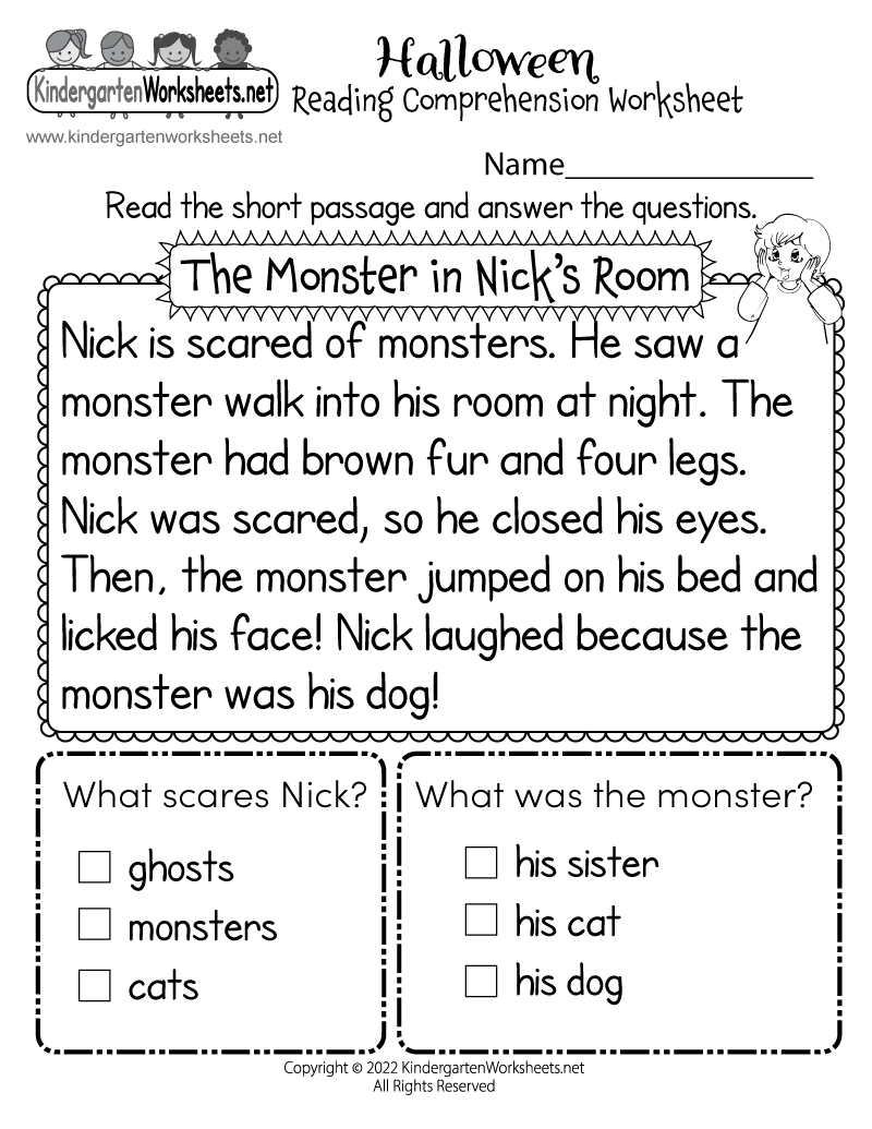 Free Printable Reading Comprehension Worksheets