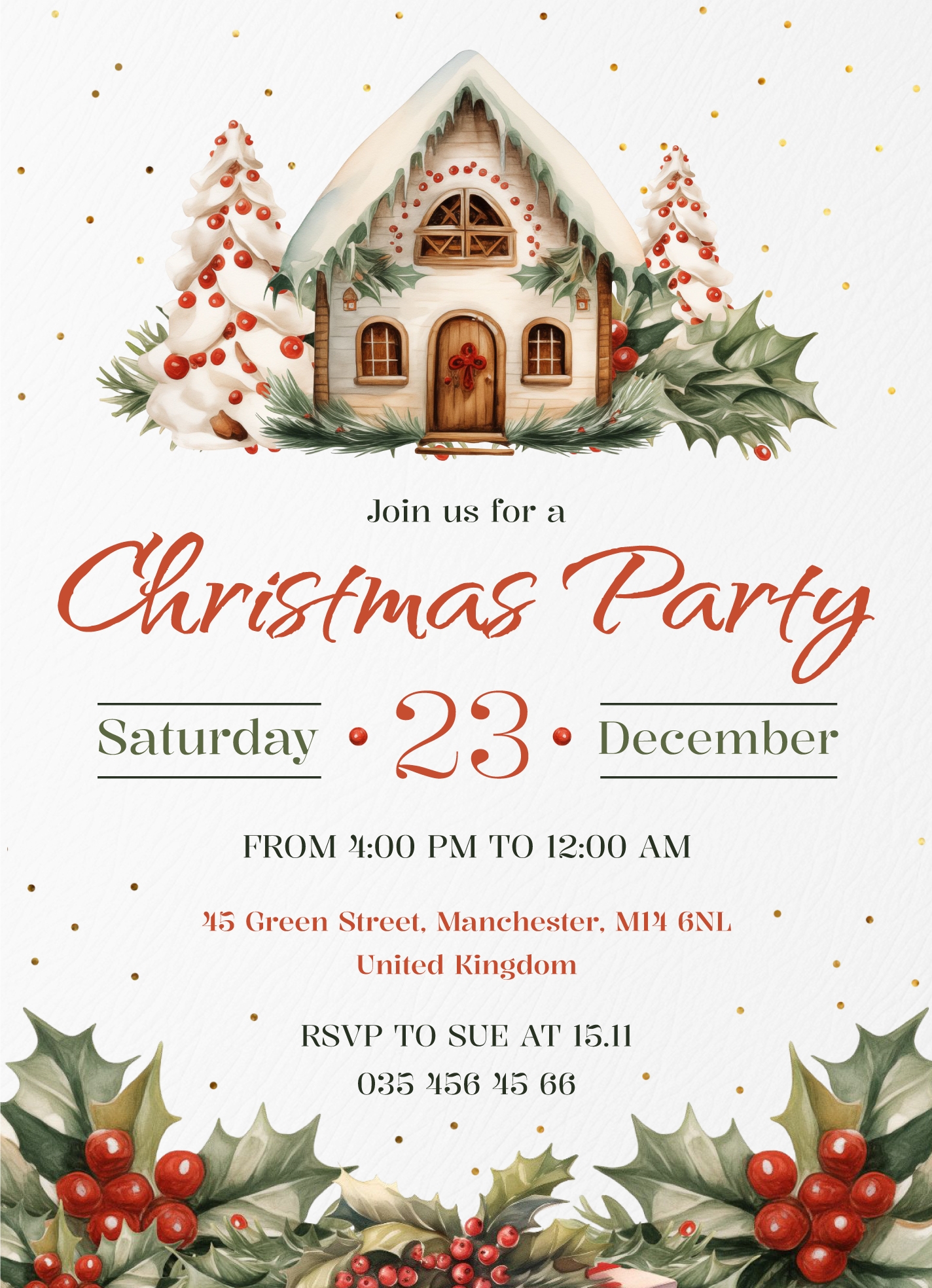 Christmas Invitation Template Free Printable