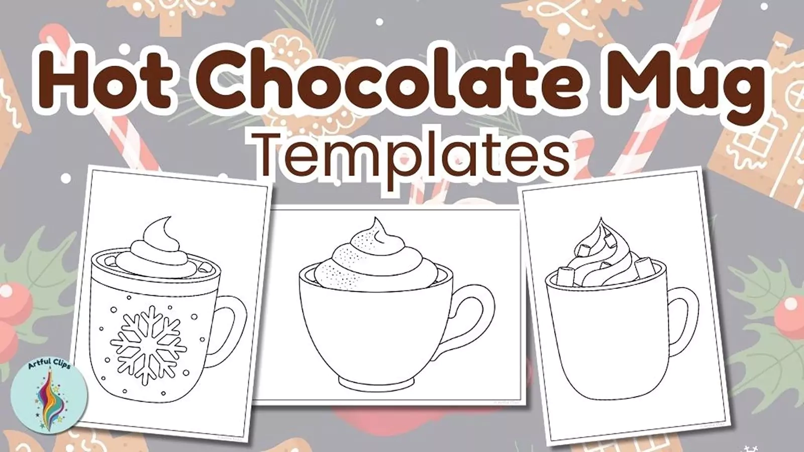 Hot Chocolate Mug Template Set amp Coloring Pages