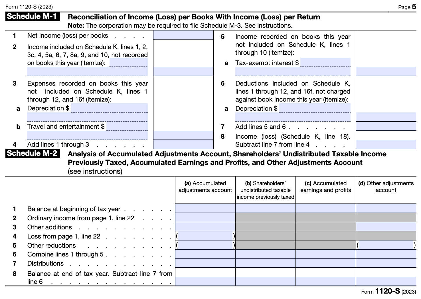 Irs Form 1120s Instructions