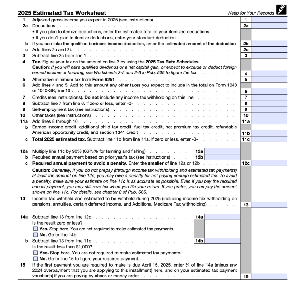 How To Calculate Estimated Taxes With Form 1040 ES OnPay