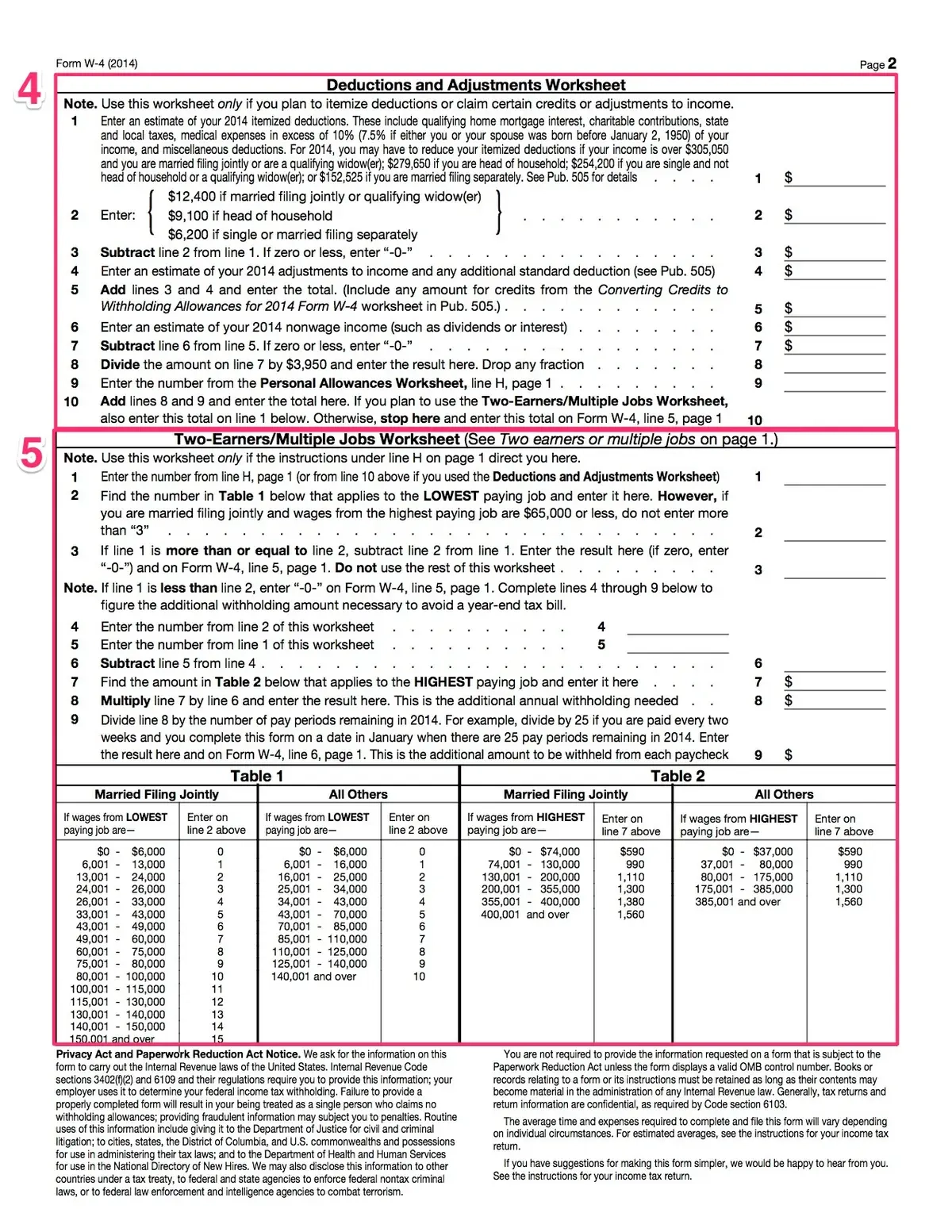 Current W4 Form 2026
