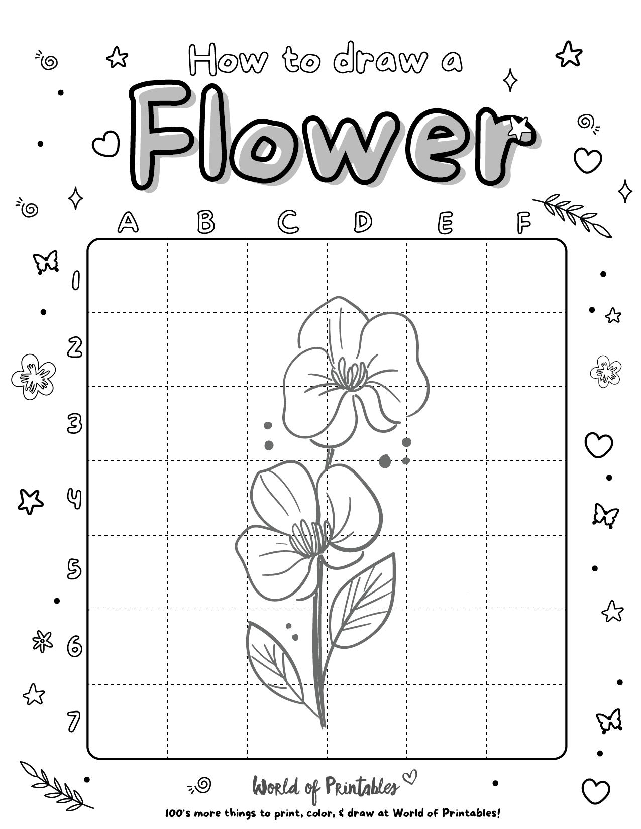 How To Draw A Flower Easy Step By Step Drawing Activities
