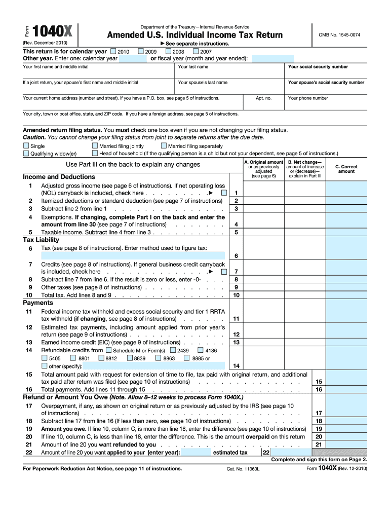 How To Fill Out A 1040x Form For Dummies Fill Out amp Sign Online 