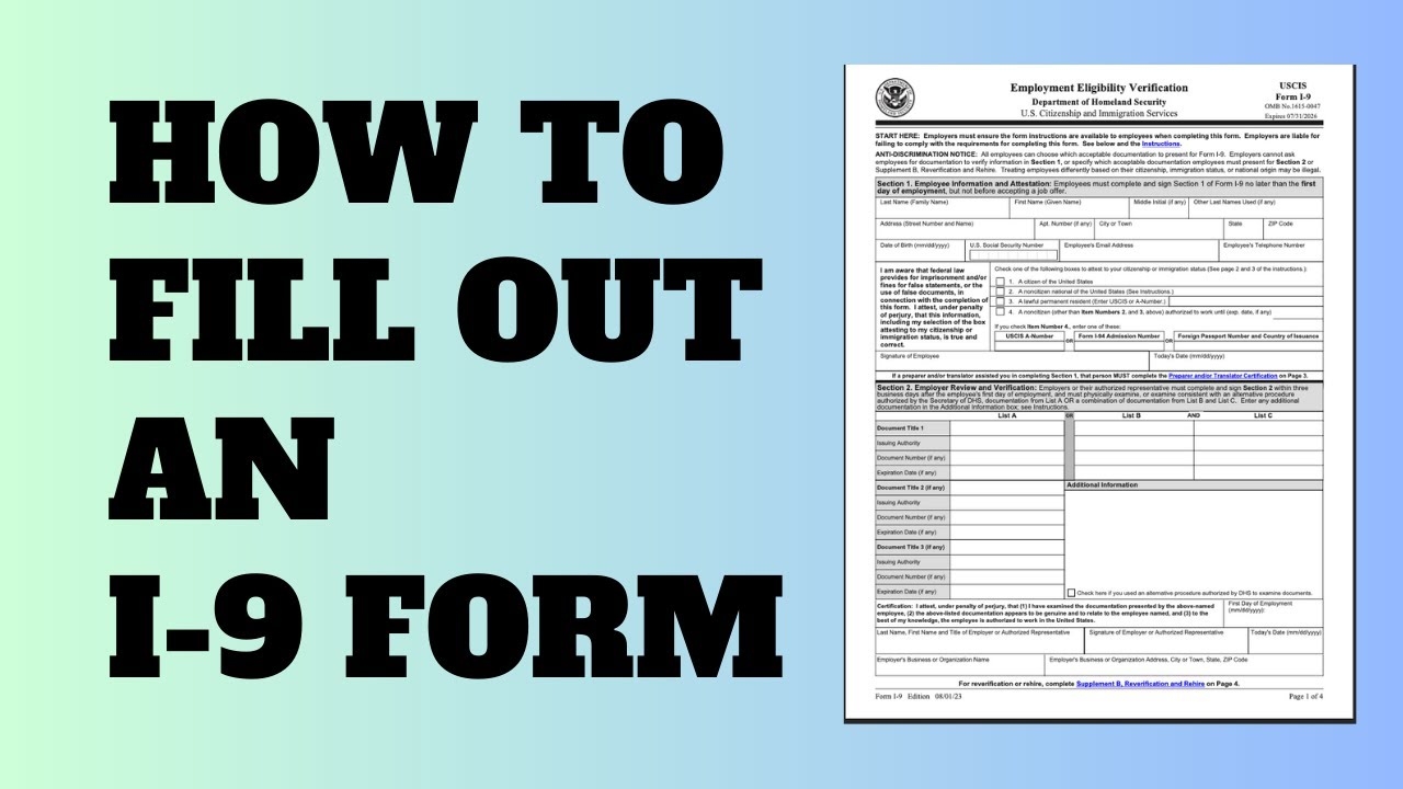 I 9 Form 2026 Printable Irs