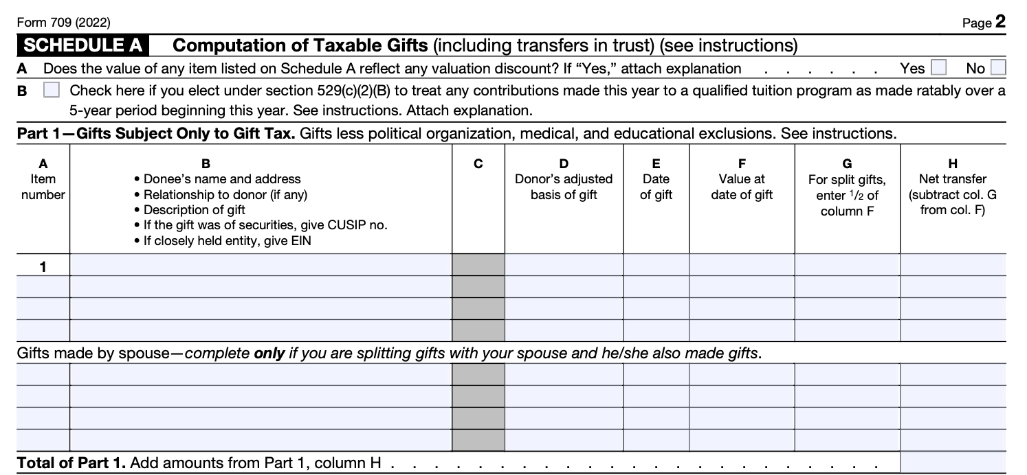 Irs Form 709 Example Filled In