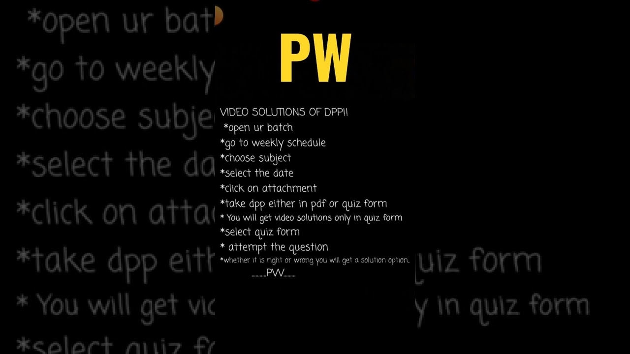 How To Find Video Solutions Of Dpp In Physics Wallah 