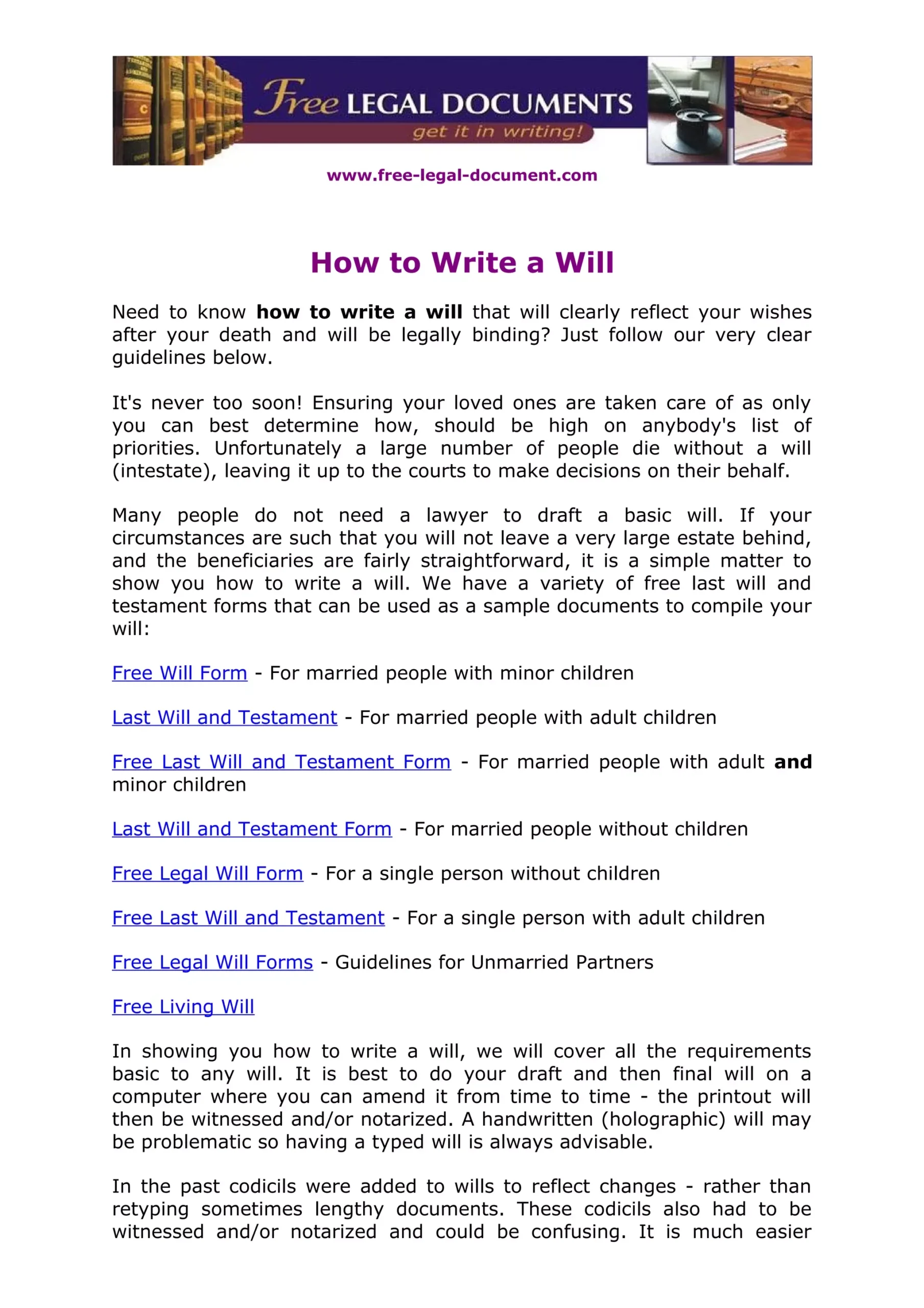 How To Write A Will PDF