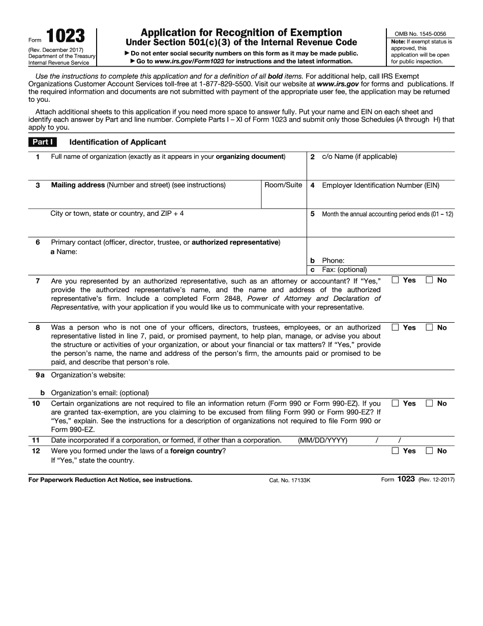 IRS Form 1023 Gets An Update