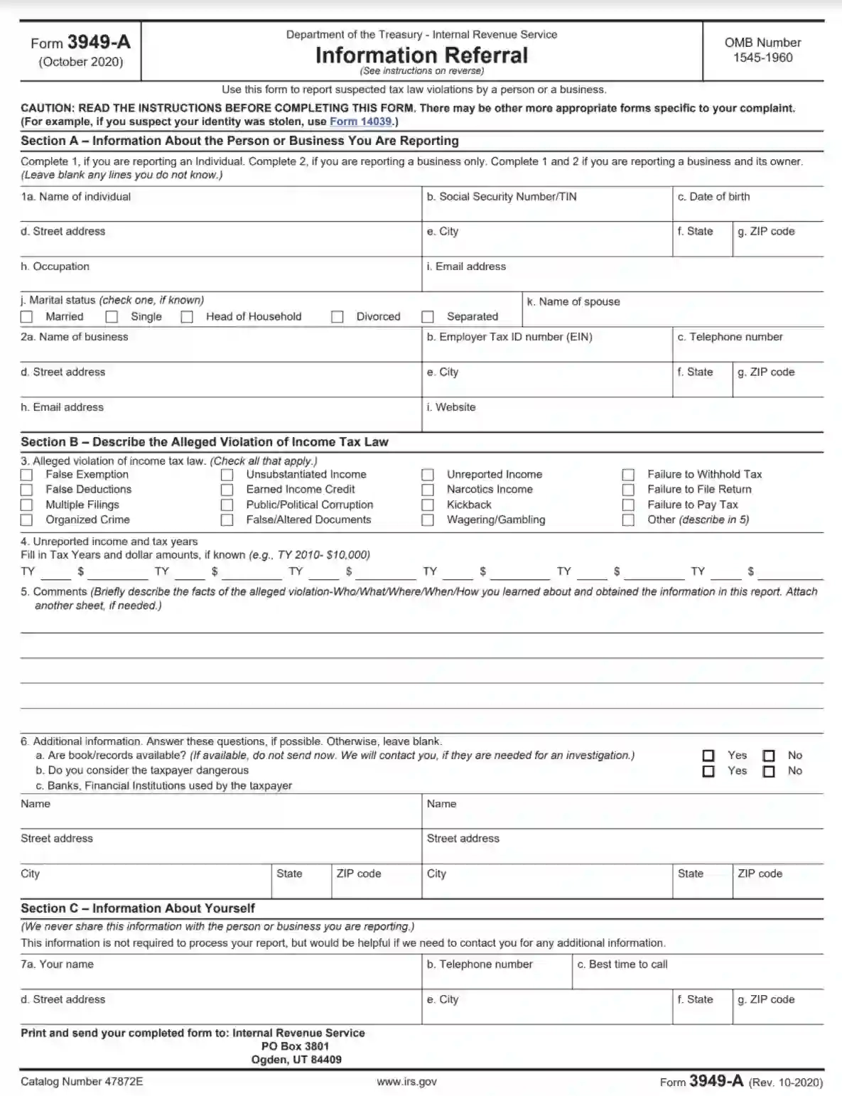 Irs Form How Much Did You Make Send It In