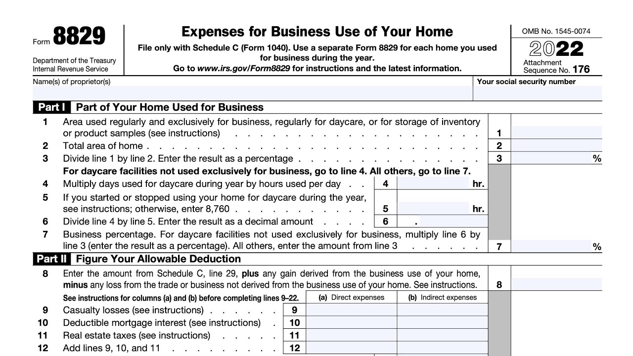 IRS Form 8829 Walkthrough Expenses For Business Use Of Your Home 