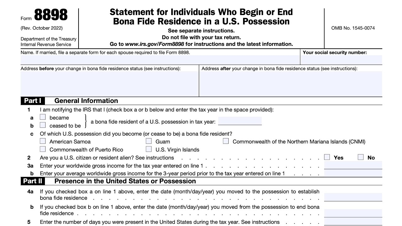 IRS Form 8898 Walkthrough ARCHIVED COPY READ COMMENTS ONLY